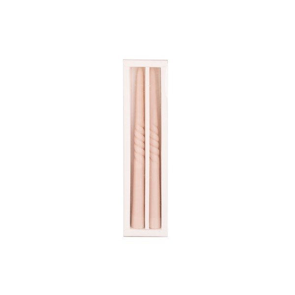 2 šviesiai rausvos spalvos bičių vaško žvakių rinkinys PT LIVING Twirl-image-1