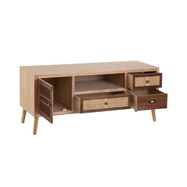 Iš paulovnijos masyvo TV spintelė natūralios spalvos 120x52 cm Sasha – Ixia-image-2