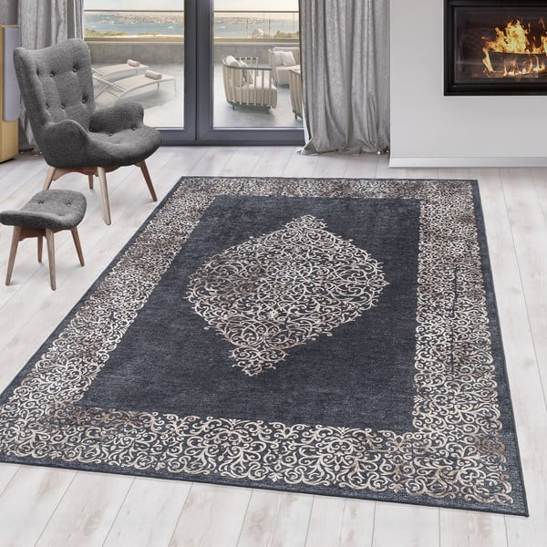 Skalbiamas kilimas antracito spalvos 80x250 cm Fiesta – Ayyildiz Carpets-image-1