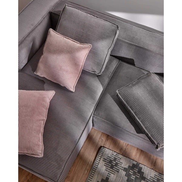 Pilka velvetinė kampinė sofa (kairysis kampas) Blok - Kave Home-image-4