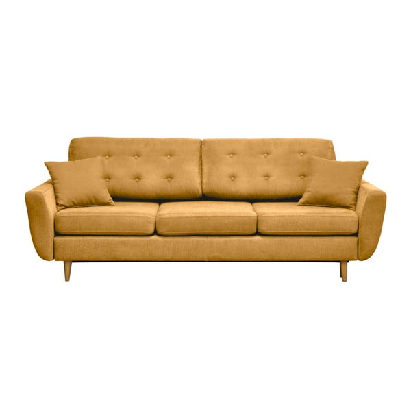 Garstyčių geltonumo sofa-lova trims asmenims Cosmopolitan design Barcelona