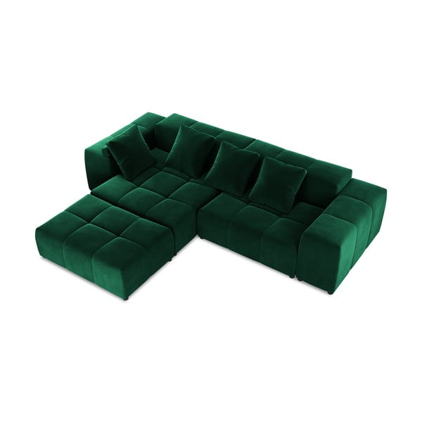 Žalio aksomo kampinė sofa (kintama) Rome Velvet - Cosmopolitan Design-image-3
