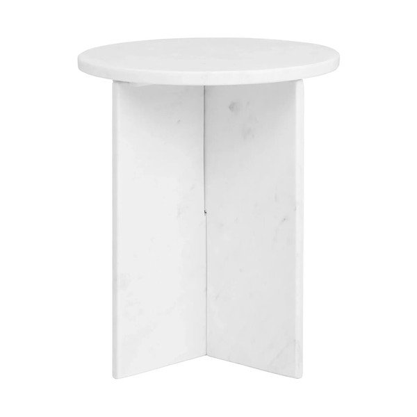 Iš marmuro apvalios formos šoninis stalas ø 40 cm Savio – Premier Housewares