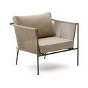 Žalios spalvos/smėlio spalvos metalinis sodo krėslas Zivia – Kave Home