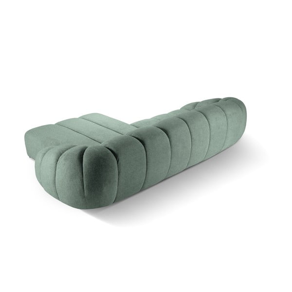 Kampinė sofa šviesiai žalios spalvos (su dešiniuoju kampu) Diana – Micadoni -image-3