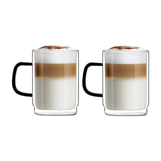 2 dvigubų sienelių puodelių rinkinys Vialli Design Carbon, 350 ml