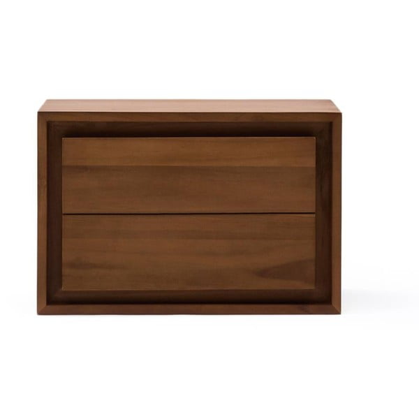 Tamsiai rudos spalvos iš tikmedžio masyvo pakabinama spintelė po kriaukle 60x40 cm Kenta – Kave Home