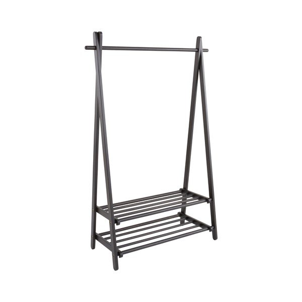 Juodos spalvos iš pušies masyvo drabužių kabykla 100x150x41 cm Cole – Jotex-image-2