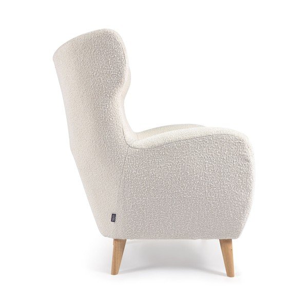 Baltos spalvos krėslas iš boucle Patio – Kave Home-image-3