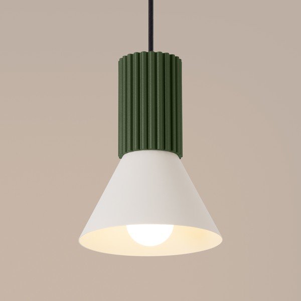 Žalios spalvos iš metalo kabantis šviestuvas ø 14 cm Niru – Sollux-image-2