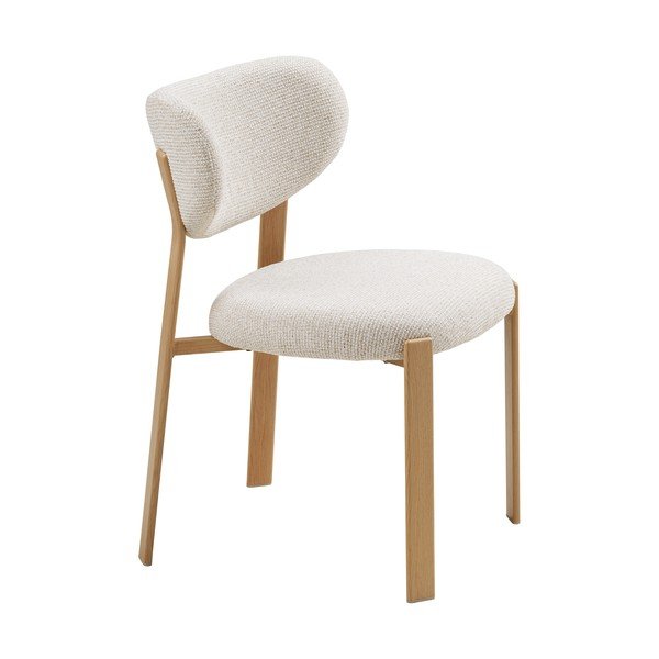 Baltos spalvos iš audinio valgomojo kėdė Savina – House Nordic-image-2