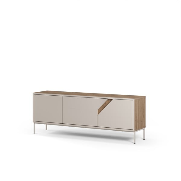 Šoninė spintelė kreminės spalvos/natūralios spalvos iš ąžuolo 150x55x35 cm Lilou – Marckeric-image-4