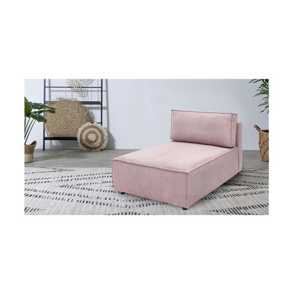 Modulinė sofa šviesiai rožinės spalvos iš kordinio velveto (kintama) Nihad modular – Bobochic Paris-image-1
