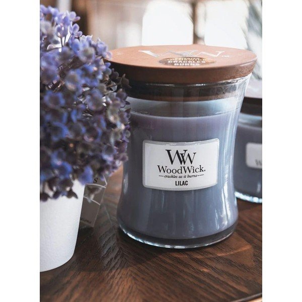 Kvapioji žvakė su lelijų aromatu WoodWick Lilac, 55 valandų degimo laikas-image-1