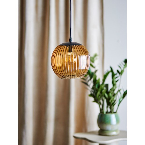 Rudos spalvos iš stiklo kabantis šviestuvas LED ø 23 cm Sybia – Bloomingville-image-1