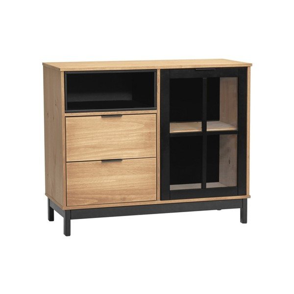 Ruda-juoda pušies masyvo komoda "Marckeric Denise", 95,6 cm pločio-image-1