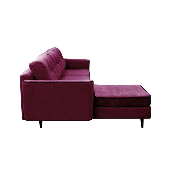 Violetinė sofa lova su juodomis kojomis Mazzini Sofos Dragonfly, kairysis kampas-image-3