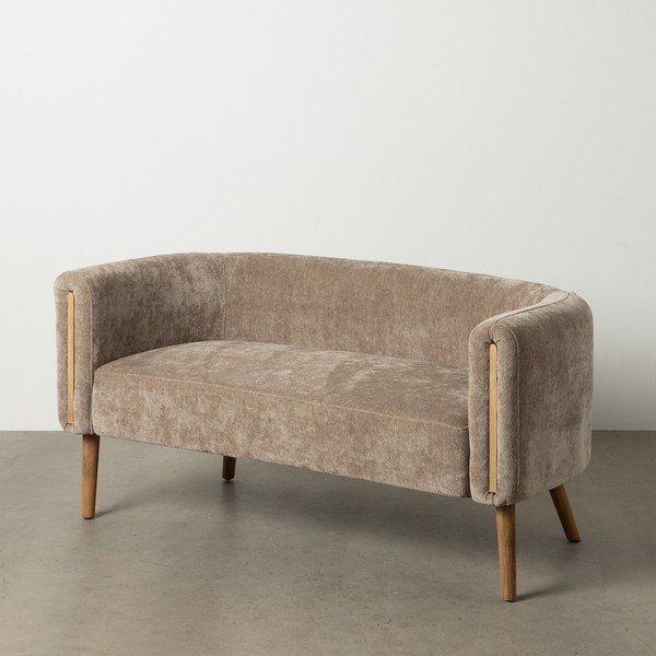 Rudos spalvos iš šenilinio audinio sofa 142 cm Birch – Ixia-image-1
