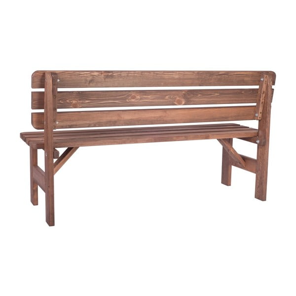 Medžio masyvo sodo suoliukas rudos spalvos Miriam – Rojaplast-image-2