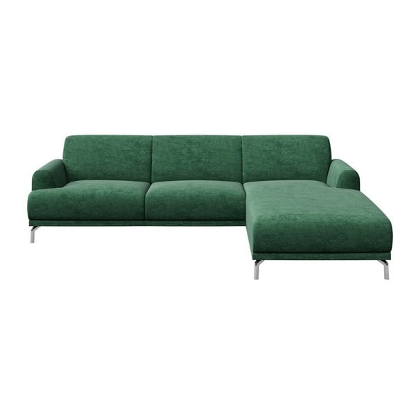 Žalios spalvos kampinė sofa MESONICA Puzo, dešinysis kampas