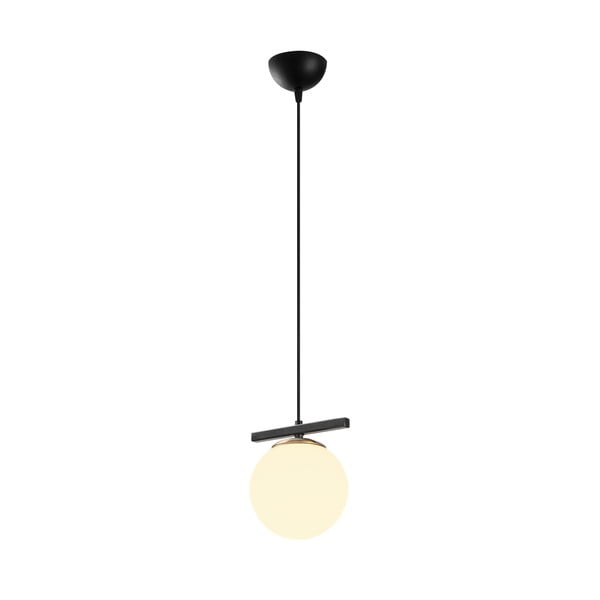 Baltos spalvos/juodos spalvos kabantis šviestuvas ø 15 cm su stiklo gaubtu Üzüm – Opviq lights-image-2
