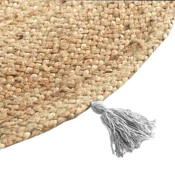 Apvalios formos kilimas baltos spalvos/natūralios spalvos ø 120 cm Shira – douceur d'intérieur-image-4