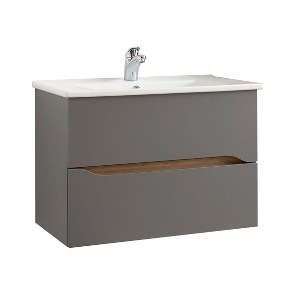 Pilka spintelė po praustuvu be maišytuvo 72x51 cm Set 357 - Pelipal-image-2