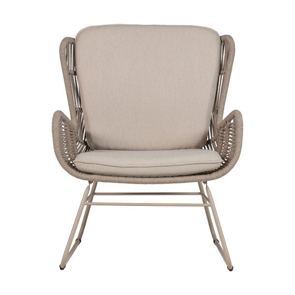 Smėlio spalvos metalinis/paminkštinto audinio sodo krėslas Grace – WOOOD-image-2