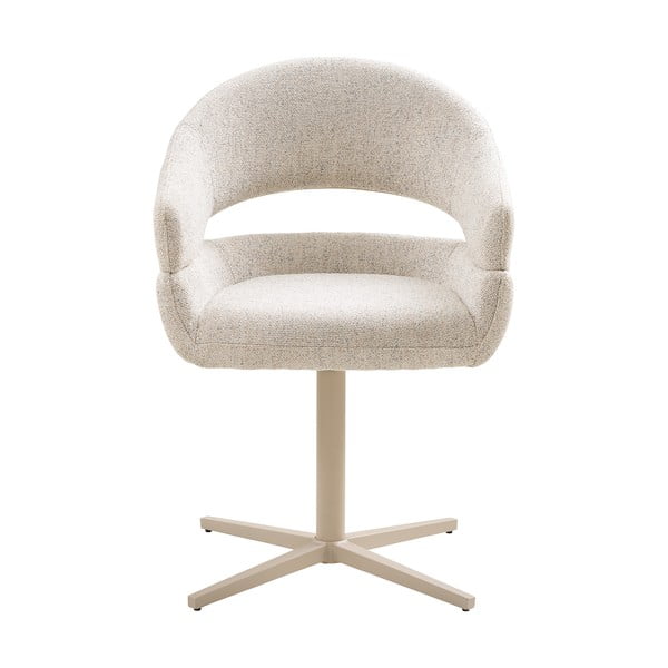 Kreminės spalvos iš audinio valgomojo kėdžių komplektas su porankiais 2 vnt. Dover – House Nordic-image-4