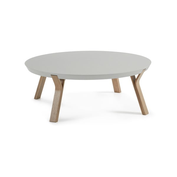 Šviesiai pilkas kavos staliukas Kave Home Solid, Ø 90 cm