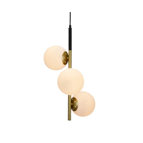 Aukso spalvos pakabinamas šviestuvas su stikliniu gaubtu 32,5x32,5 cm Duo - Candellux Lighting-image-3