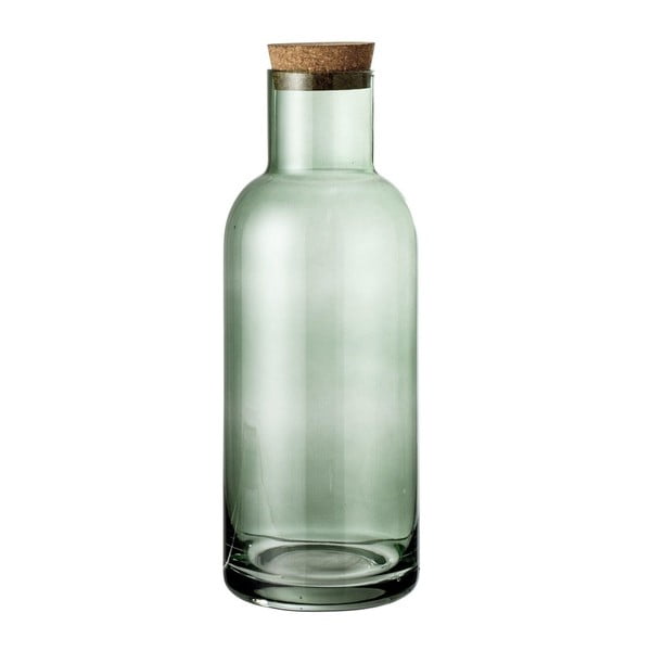 Žalio stiklo butelis su kamštiniu dangteliu Bloomingville