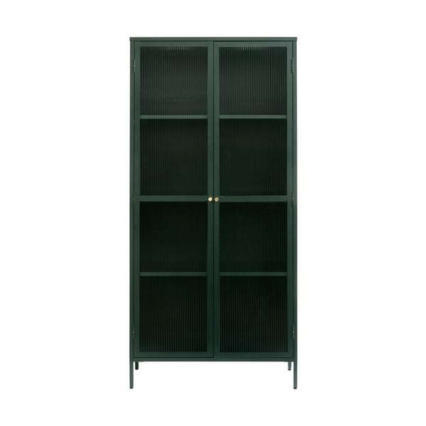 Tamsiai žalia metalinė vitrina 90x190 cm Bronco - Unique Furniture