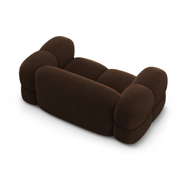 Tamsiai rudos spalvos iš velveto sofa 180 cm Loretto – Cosmopolitan Design-image-4