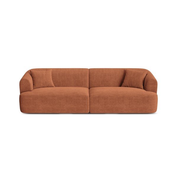 Terakotos spalvos sofa iš kordinio velveto 255 cm Campi – Cosmopolitan Design