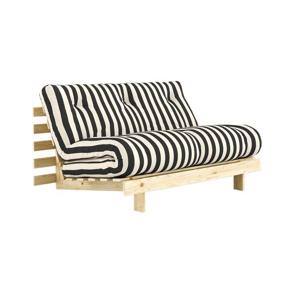 Juodos ir baltos spalvos sulankstoma sofa 140 cm Roots – Karup