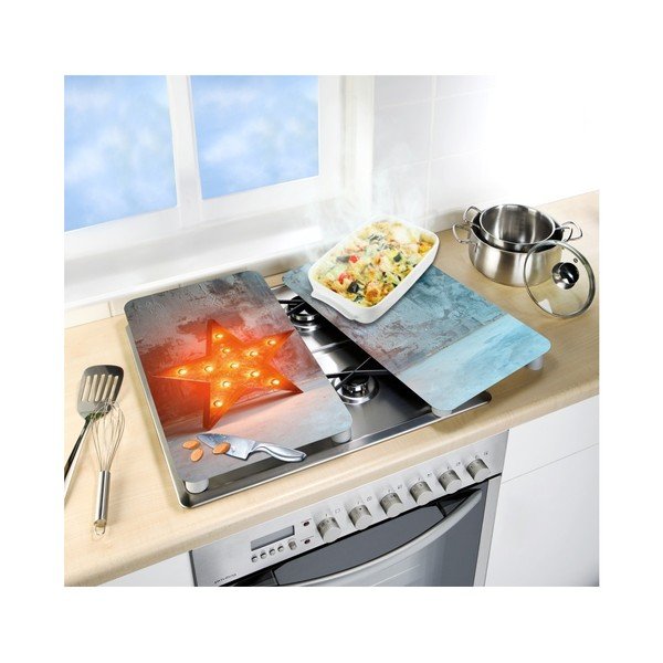 2 stiklinių dangčių rinkinys Wenko Star viryklei, 52 x 30 cm-image-1