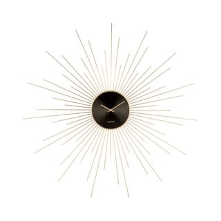 Juodos ir auksinės spalvos sieninis laikrodis Karlsson Peony, ø 95 cm