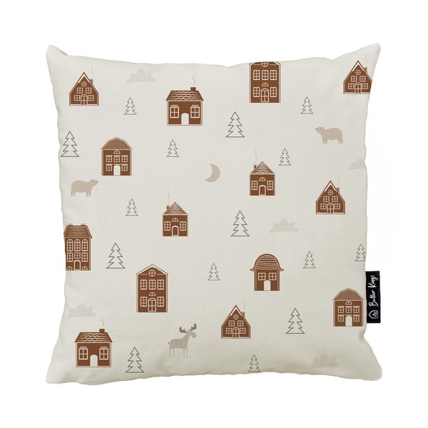 Dekoratyvinis pagalvės užvalkalas su Kalėdų motyvu 45x45 cm Gingerbread Houses – Butter Kings