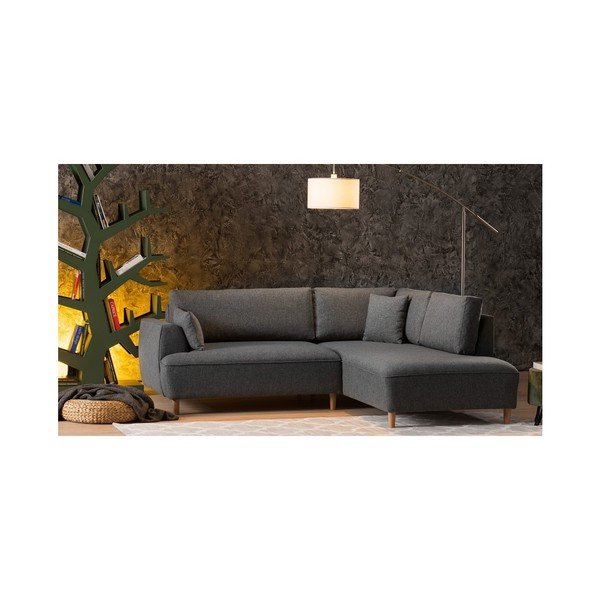Tamsiai pilka kampinė sofa "Felix", dešinysis kampas-image-3