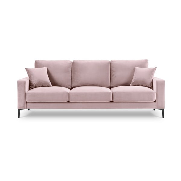 Rožinė aksominė sofa Kooko Home Harmony, 220 cm