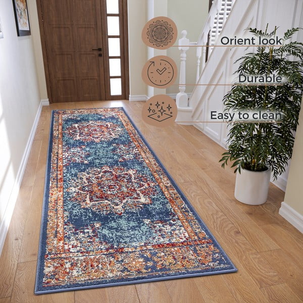 Tamsiai mėlynas kiliminis takelis 80x240 cm Orient Maderno - Hanse Home-image-4