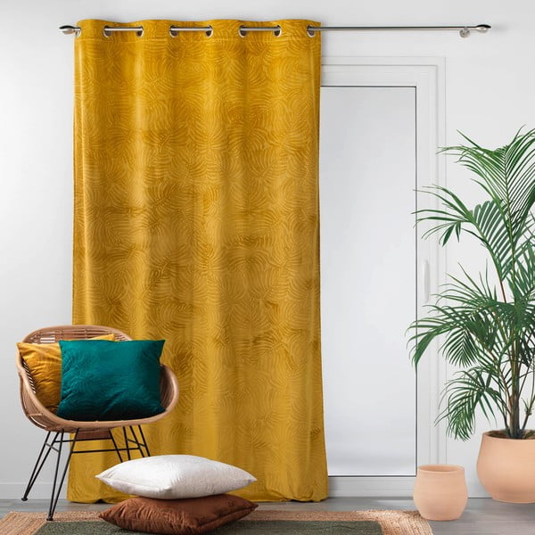 Užuolaida iš velveto geltonos spalvos 140x240 cm Analia – douceur d'intérieur-image-3