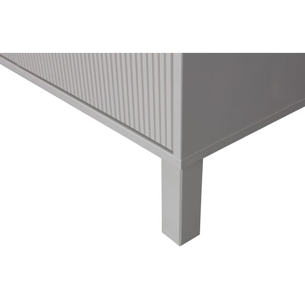 Žema šoninė spintelė šviesiai pilkos spalvos iš pušies masyvo 94x91 cm Madu – WOOOD-image-4