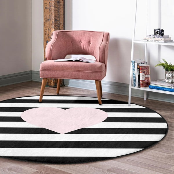 Vaikiškas kilimas juodos ir baltos spalvos ø 80 cm Comfort – Mila Home-image-1