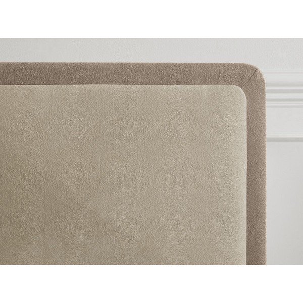 Smėlio spalvos/taupe spalvos iš audinio dvigulė lova audiniu dengta su lovos grotelėmis 160x200 cm Mara – Bobochic Paris-image-2