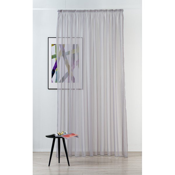 Permatoma užuolaida pilkos spalvos 140x245 cm Voile – Mendola Fabrics-image-2