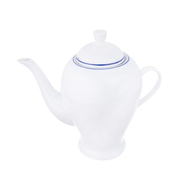 Baltas porcelianinis arbatinukas su dangteliu "Orion Blue Line", 1,2 l