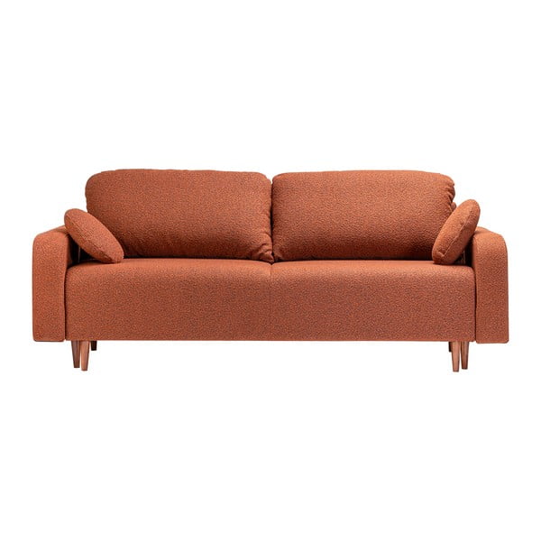 Iš boucle sulankstoma sofa raudonos plytų spalvos 230 cm Trango – CustomForm