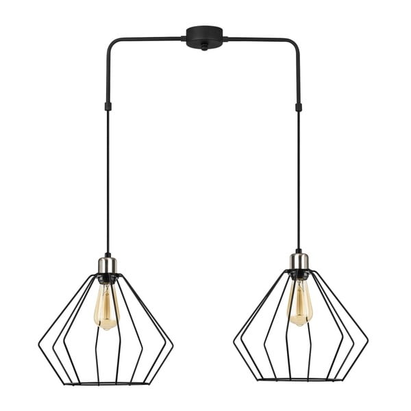 Juodos spalvos metalinis pakabinamas šviestuvas Opviq lights Mueltan-image-4